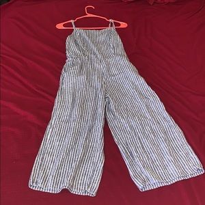 Linen-blend sleeveless cropped jumpsuit